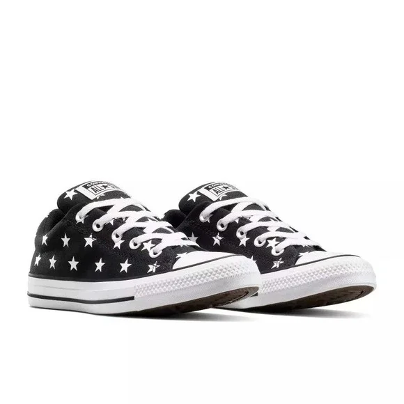 Converse Street Ox Low Sneakers Black Stars M5.5/W7.5 New With Tags - Picture 2 of 6